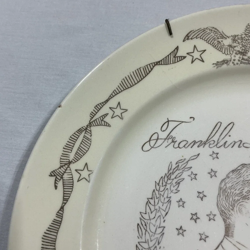 Edwin M Knowles Franklin D Roosevelt Memorial Plate 1945 Wall Display USA